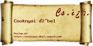 Csoknyai Ábel névjegykártya